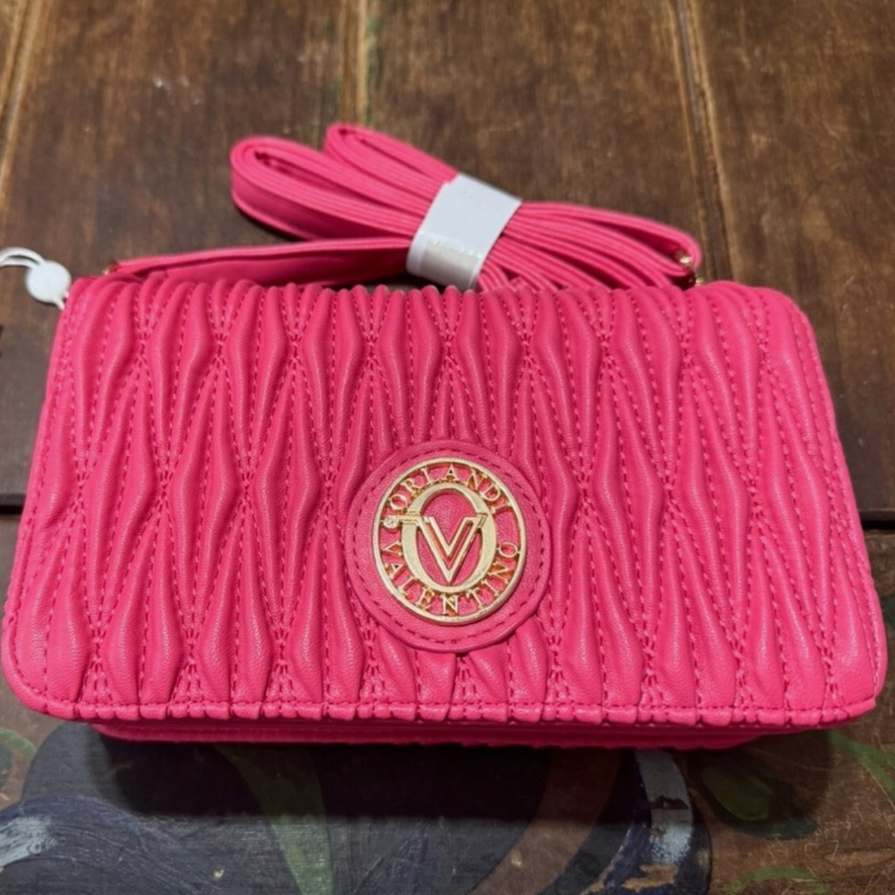 Valentino Orlandi Pink Quilted Crossbody Bag